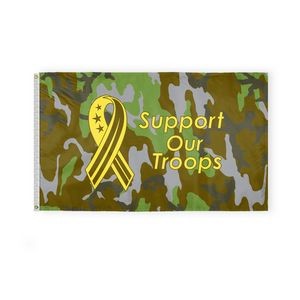 Support Our Troops Flags 3x5 foot (camouflage background)