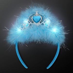 Blue Princess Crown Headband with Flashing LEDs - BLANK