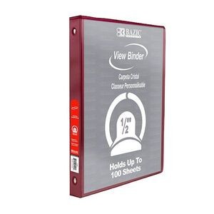 0.5 3-Ring View Binders - Burgundy, 2 Pockets (Case of 12)
