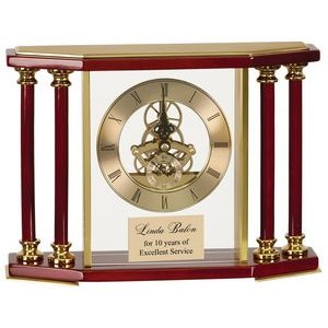 Bancroft Executive Clock-Gold/Rosewood