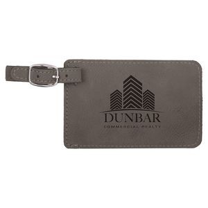 Gray Leatherette Luggage Tag