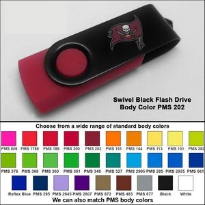 Swivel Black Flash Drive - 64 GB Memory - Body PMS 202