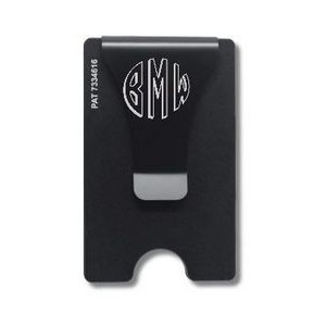 Smart Wallet RFID Blocking Card Holder Money Clip Minimalist Metal Wallet - Premium Black