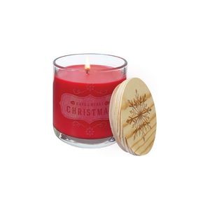 14oz Peppermint Twist Candle in Glass Holder w/ Wood Lid