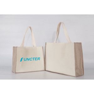 2 in 1 Canvas and Burlap Tote Bag