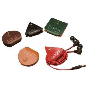 Leather Ear Bud Cable Organizer Set