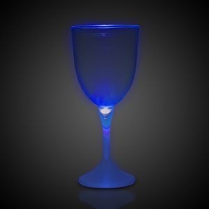 10 Oz. Laser Engraved Light-Up Wine Glass w/White Base