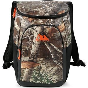 TUF™ Realtree® 18-Can Hunting Backpack Double Zipper Camo Cooler Bag w/ Two Side Mesh Pocket