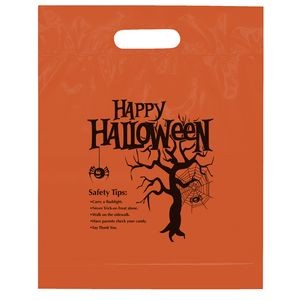 Happy Halloween Pre-Printed Orange Die Cut Bags 12x15x3 (Flexo)