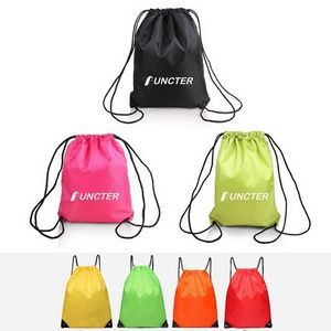 13.79 x 18.5 Inch 210D Polyester Drawstring Backpack for Party Gym Sport Trip