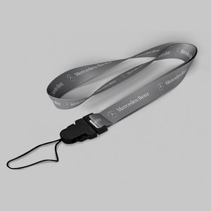 5/8" Charcoal custom lanyard printed with company logo with Cellphone Hook attachment 0.625"