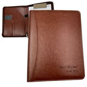 A4 Zipper Business Padfolio Organizer Writing Pad Letter-Sized For Journal Men Women