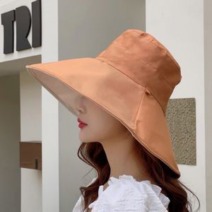 Women's Linen Cotton UPF 50+ Sun Hat Reversible Bucket Hat with Wide Fold-Up Brim and Chin Strap