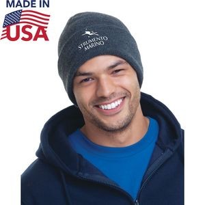 100% USA-Union Made 12" Headwear Acrylic Knit Cuff Beanie