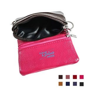 PU Leather Coin Purse with Key Ring