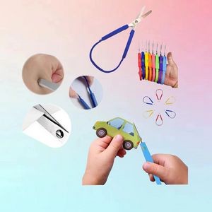 Colorful Easy-Open Squeeze Handle Loop Scissors