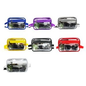 Waterproof Clear PVC Stadium Approved Fanny Pack w/Zipper Closure & Front Pocket