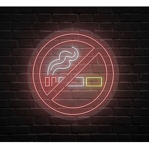 No Smoking Neon Sign (24" x 24")