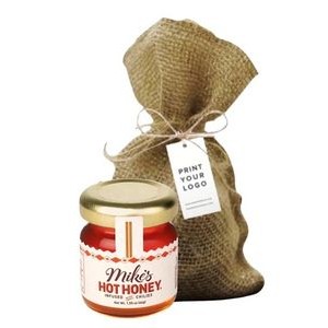 Hot Honey Mini Jar in Jute Bag