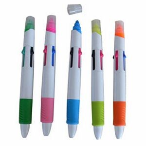 Highlighter + 4 Ink Colors Ballpoint Pen