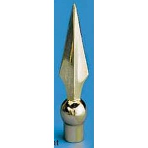 Flat Metal Silver Finish Spear Pole Ornament (7 1/2"x1 3/4")