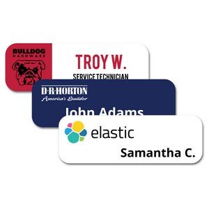 1" x 3" Matte Plastic Name Badge with Full Color Imprint & Personalization