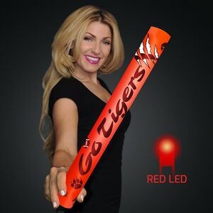 Fully Wrapped 16" Red LED Foam Cheer Stick - Domestic Imprint