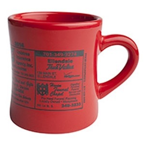 10 Oz. Vitrified Cancun Diner Mug (Red)