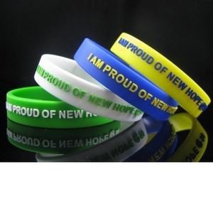 Embossed And Color Filled Silicone Bracelet