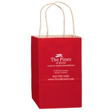 Rose Paper Shopping Bags Natural Kraft Mirage Stripe Hot Stamped