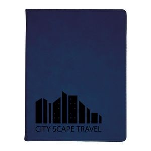 9½" x 12" Leatherette Blue/Black Portfolio