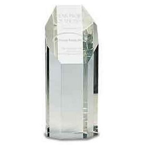 Clear Optic Crystal Octagon Tower Award (8")