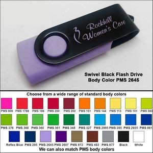Swivel Black Flash Drive - 64 GB Memory - Body PMS 2645
