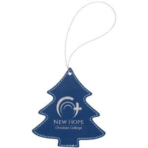 Blue/Silver Leatherette Tree Ornament