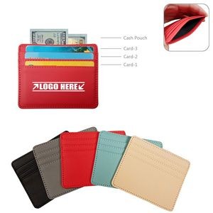 Smooth PU Leather Card Holder With Wallet