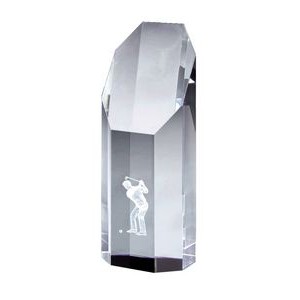 Wide Octagon Tower with 3-D Male Golfer, 3"x8-1/2"