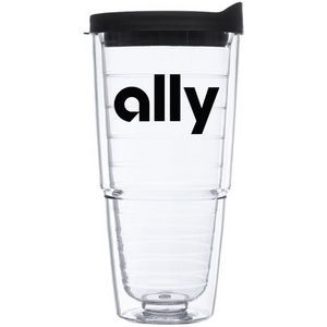 24 Oz. Clear Orbit Tumbler with Colored Lid & Straw