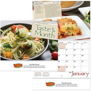 Full Color Taste Of The Month Spiral Wall Calendar