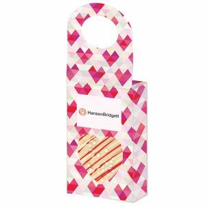Belgian Chocolate Bar Wine Hanger (1 Oz..) - White Chocolate w/ Red Drizzle & Pearl Sprinkles