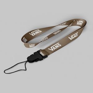 1/2" Brown custom lanyard printed with company logo with Cellphone Hook attachment 0.50"