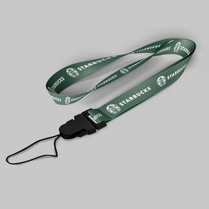 1/2" Dark Green custom lanyard printed with company logo with Cellphone Hook attachment 0.50"