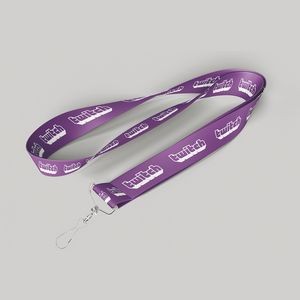 5/8" Purple custom lanyard printed with company logo with Jay Hook attachment 0.625"