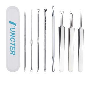 8 Pcs Stainless Steel Acne Extractor Tool Set with Plastic Box