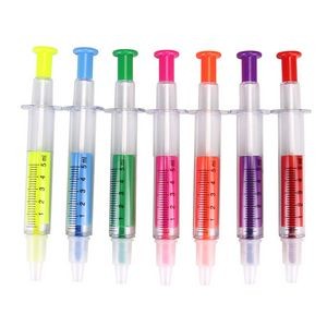 Two Ends Syringe Highlighter with Ballpoint Pen