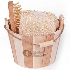 Bamboo Bucket Bath and Massage Set - 5pcs (Factory Direct - 10-12 Weeks Ocean)