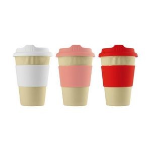 Bamboo Fiber Coffee Cup with Lid - 12 oz Eco-Friendly Option