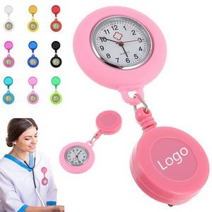 Luminous Retractable Nurse Silicone Lapel Clip Watch