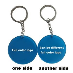 2" Custom Full Color Round Circle Acrylic Keychain Two Sides Printing Key Ring Low MOQ
