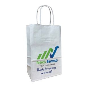 White Twisted Handle Paper Bag With Full Color Printing