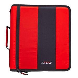 Case-It Classic Zipper Binders - Red, 2 (Case of 6)